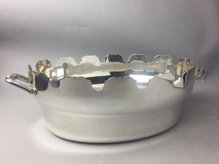 Silver metal glass cooler/planter