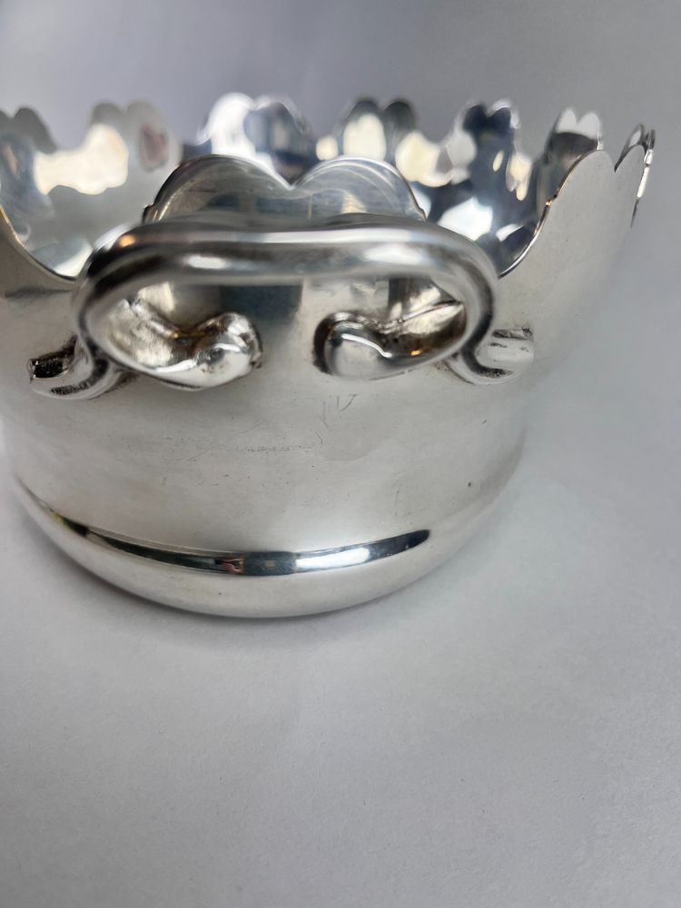 Silver metal glass cooler/planter