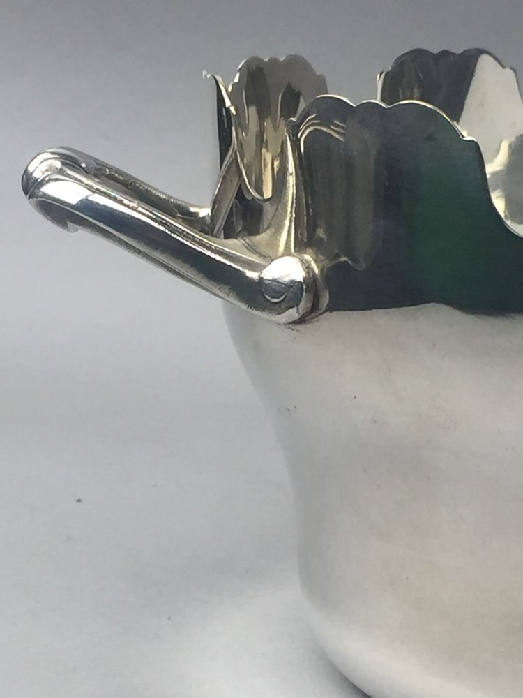 Silver metal glass cooler/planter