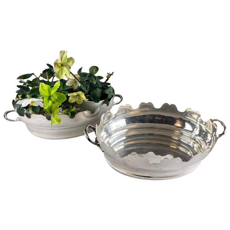 Silver metal glass cooler/planter