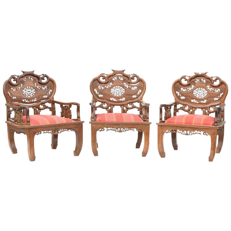 3 Fauteuils Chinois