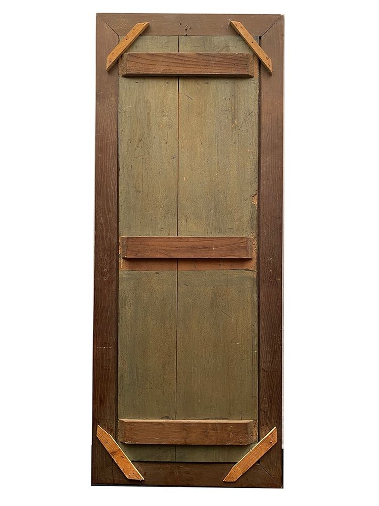 Two antique woodwork panels, lacquered with flower decoration