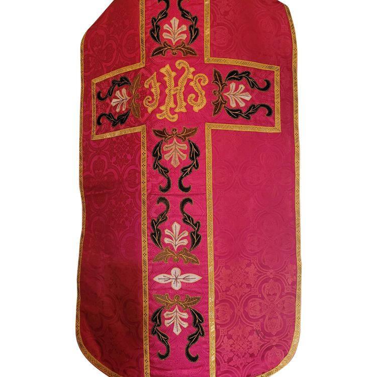 Chasuble de prêtre en damas, époque vers 1900