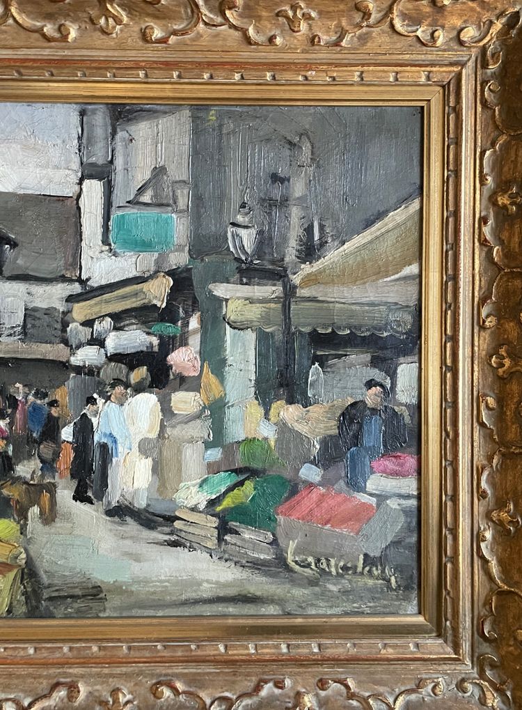 Orientalist painting souk of Tunis Lazare Levy