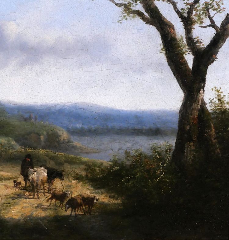 Jean-Baptiste de Jonghe (attr. à) 1785-1844 Paysage aux moutons, tableau, début 19e