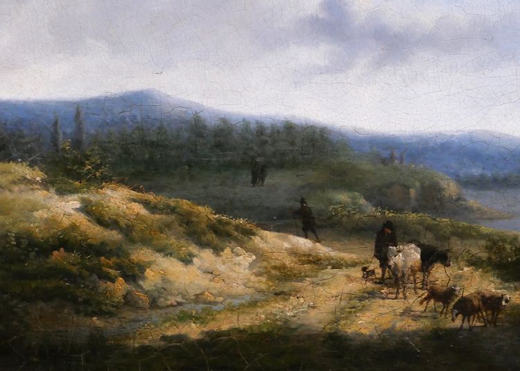 Jean-Baptiste de Jonghe (attr. à) 1785-1844 Paysage aux moutons, tableau, début 19e