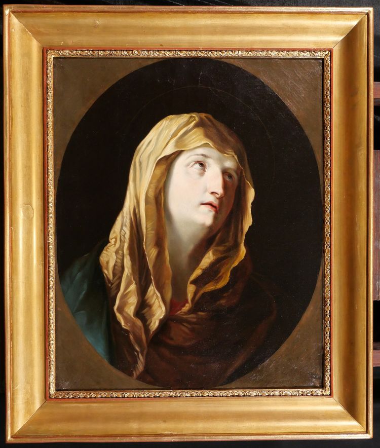 Italienische Schule des 19. Jahrhunderts, Betende Jungfrau nach Guido Reni, Gemälde, Mater Dolorosa