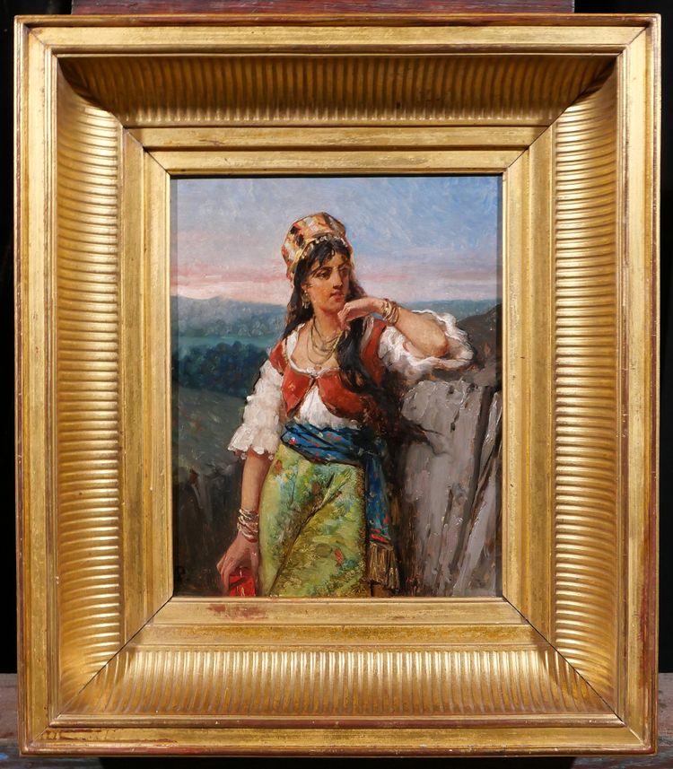 Jan PORTIELJE 1829-1908 Porträt einer Italienerin, Gemälde, ca. 1870-80, Italien