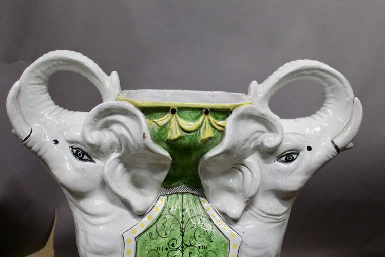 Sella a scacchi in ceramica Double Elephant
