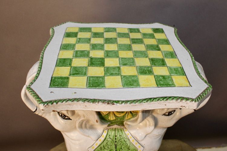 Sella a scacchi in ceramica Double Elephant