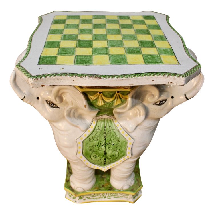 Sella a scacchi in ceramica Double Elephant