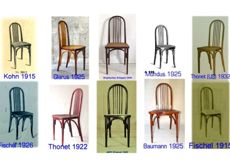 Satz von 3 Thonet Mundus Bistrostühlen 1930, Art Deco, Nr. A 643