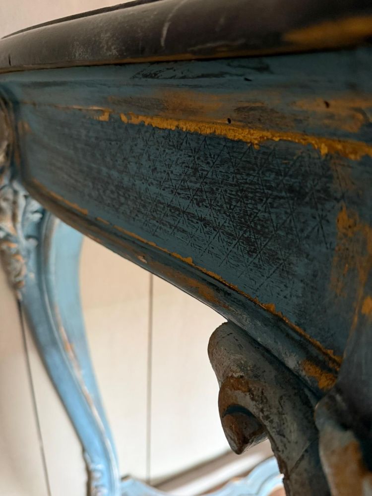 Console italienne avec mascarons et belle sculpture datant du 19e siècle 