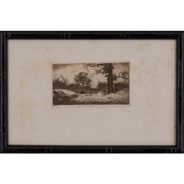Etching by Eugène Viala - aquafortist from Aveyron