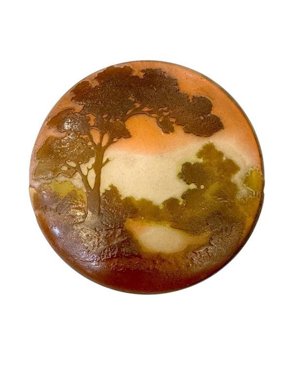 Emile Gallé Bonbonnière Art Nouveau "Paysage Lacustre"