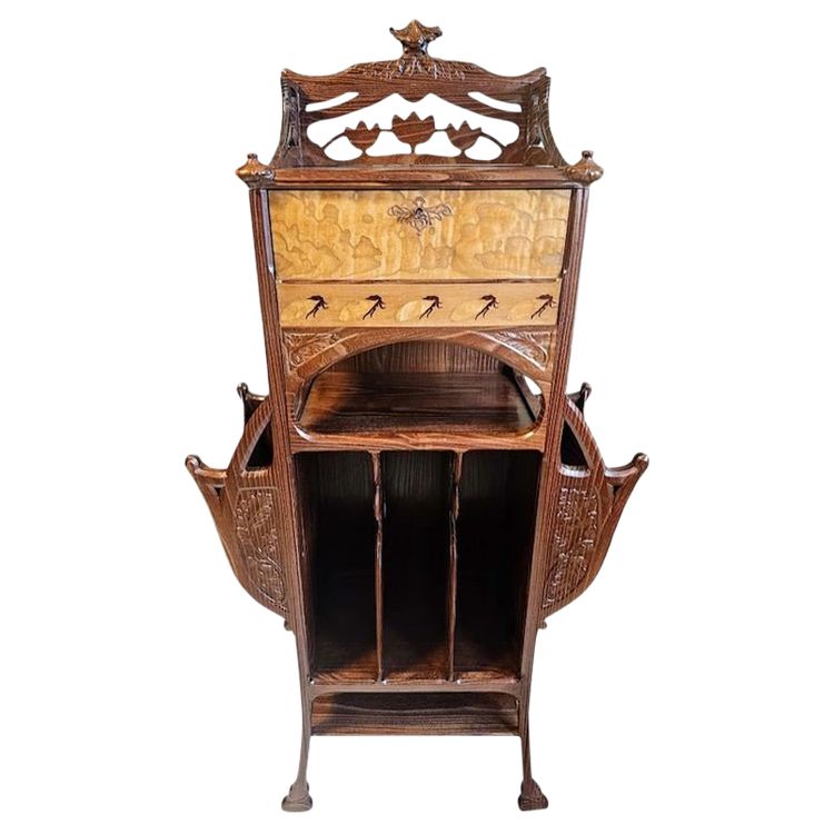 Maurice Alet Meuble d'Entre-deux art Nouveau "Aux Cigales"