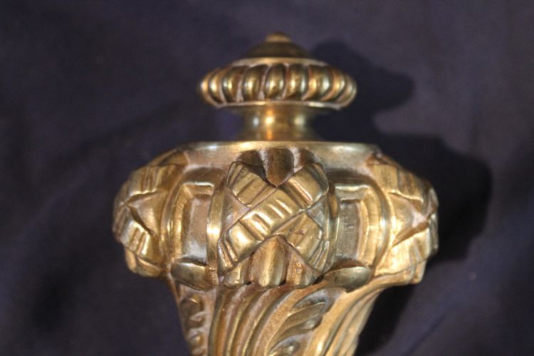 Paire de portes embrasses à rideaux en bronze de style Louis XVI époque 19ème