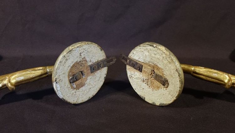 Pair Of Golden Wooden Light Arms