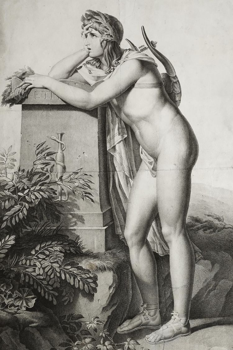 Orpheus Mythological Engraving  Pierre-narcisse Guérin  Empire Period Etching 19th C  Old Print