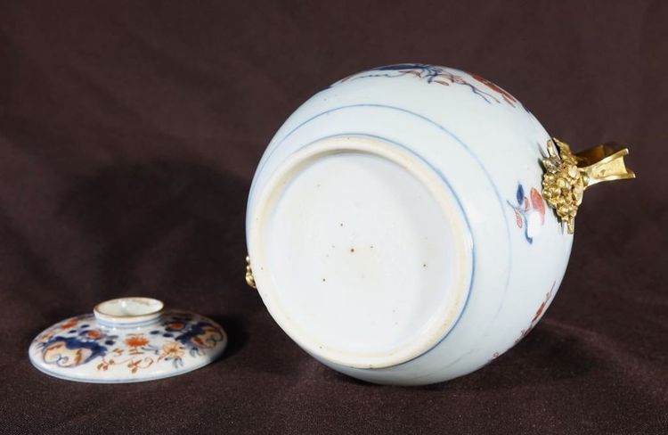 Imari Porcelain Covered Pot with Gilt Bronze Mounts