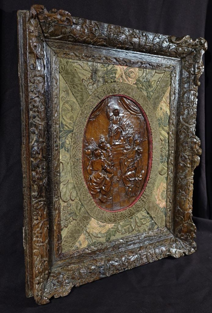 Bas Relief Cuir Repoussé XVIIIème