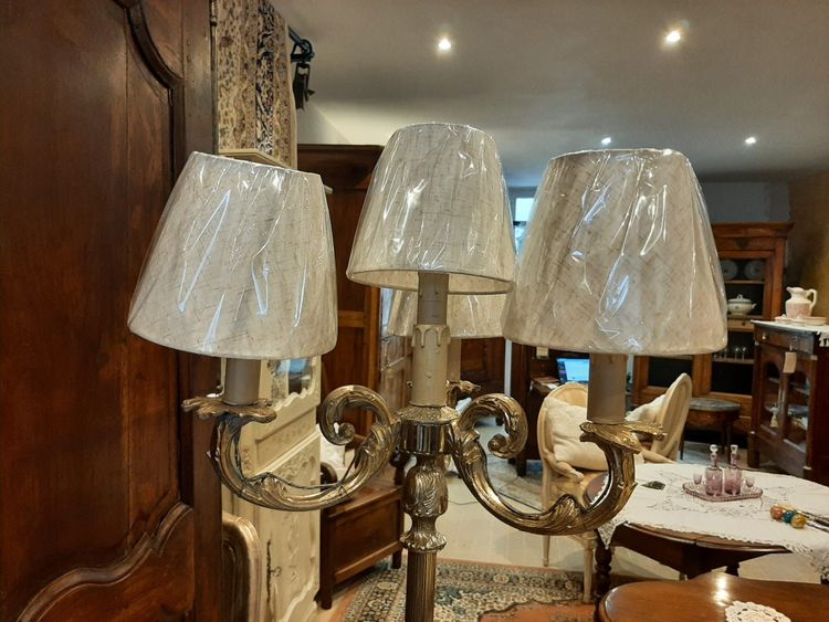 Lampadaire en Bronze Doré Massif de Style Louis XVI - Début XXème