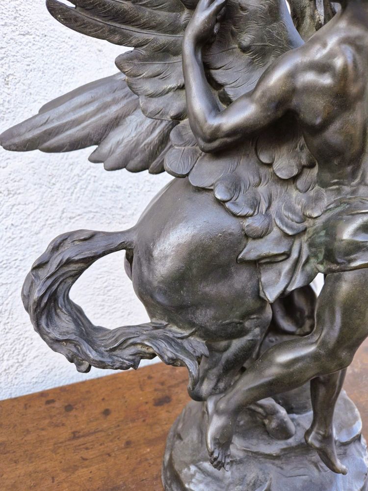 E Picault, Persée ou la naissance de Pégase, Scultura firmata, fine XIX secolo