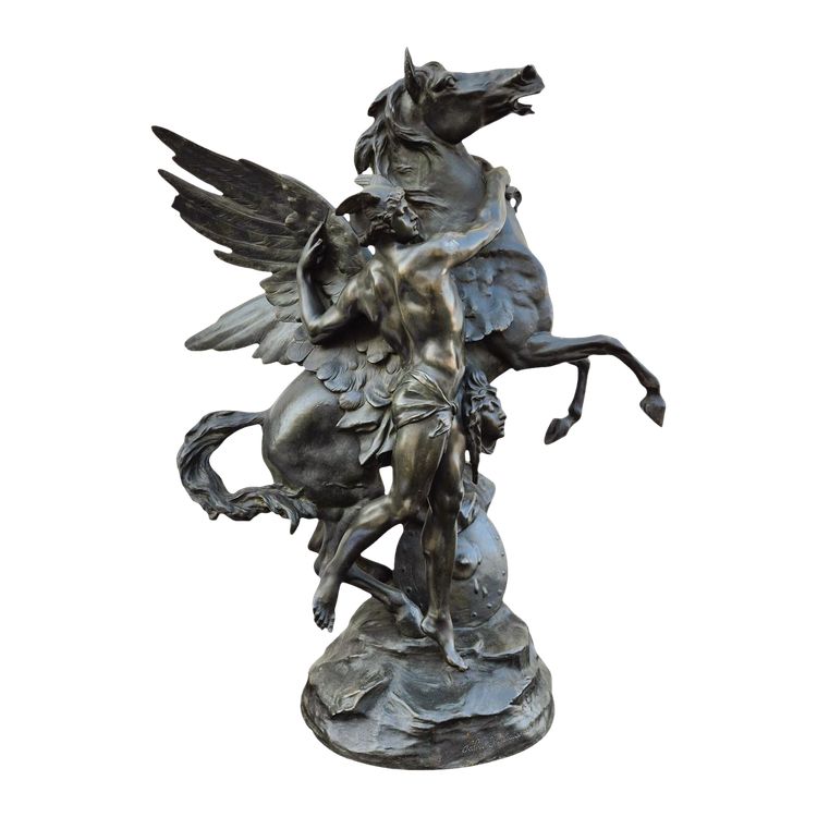 E Picault, Persée ou la naissance de Pégase, Scultura firmata, fine XIX secolo