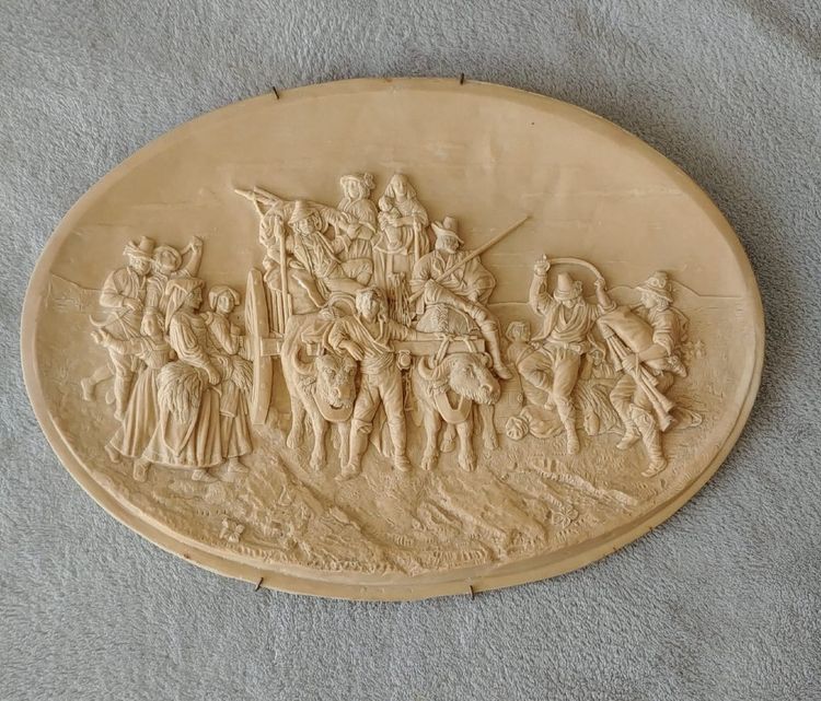 Coppia di bassorilievi in pietra calcarea pietrificata Louis Léopold Robert