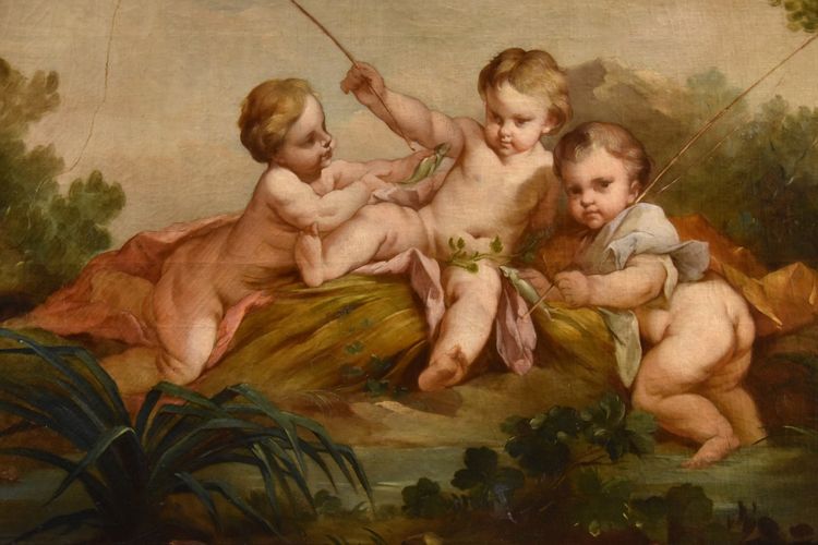 Putti En Pêcheurs, François Boucher (Paris, 1703 - 1770) école De 