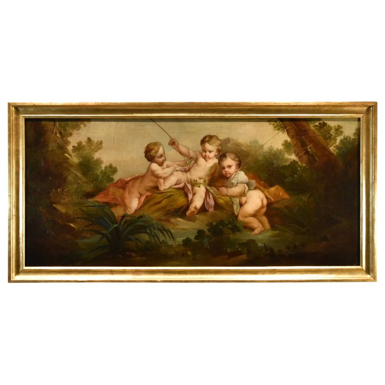 Putti En Pêcheurs, François Boucher (Paris, 1703 - 1770) école De 