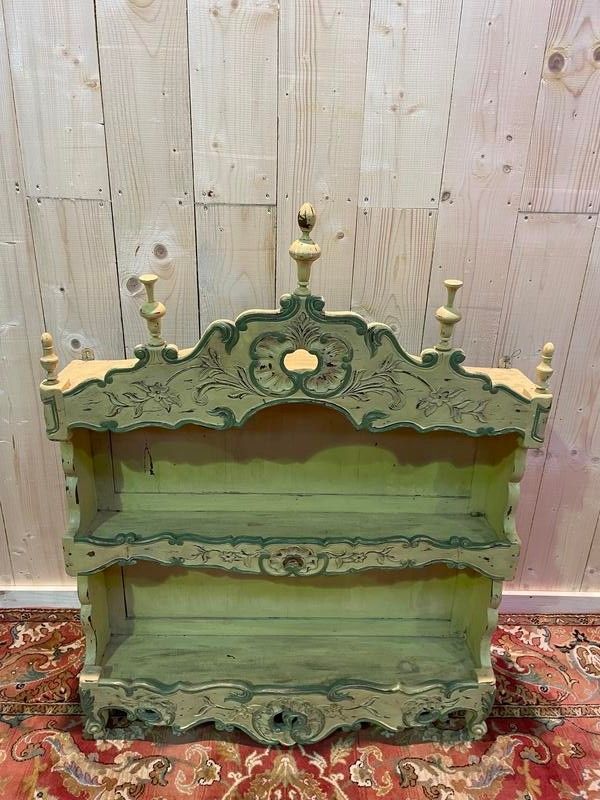 Estanier provençale en bois réchampi 