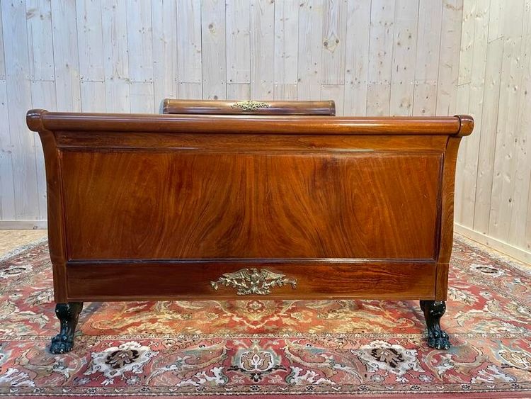 Letto impero in mogano e bronzo