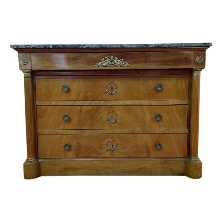 Commode de style Empire marbre vert 