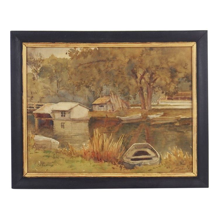 "Bord de rivière"Aquarelle par Jenika Cabarrus
