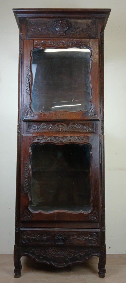 Louis XV Provençal Oak Display Case Circa 1850-1880