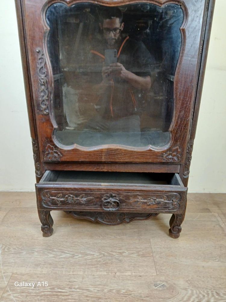 Louis XV Provençal Oak Display Case Circa 1850-1880