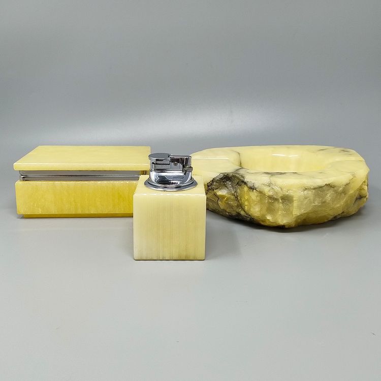 1960 Gorgeous Alabaster Smoking Set by Romano Bianchi