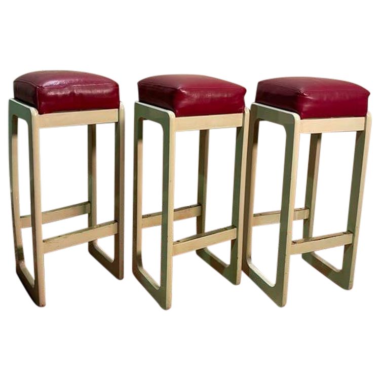 Suite de 3 tabourets de bar 1970 