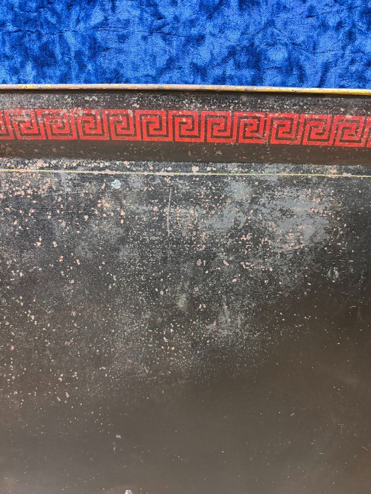 Large Tray In Painted Sheet Metal Napoleon III Period About 1880 Decorated With Antique Characters