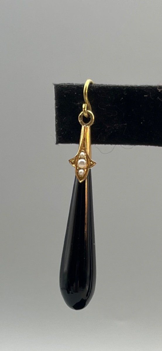 Orecchini e pendenti in oro 18ct, onice e perle fini