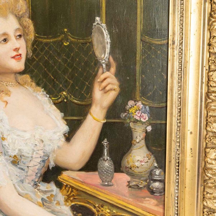 Un dipinto di Carlos Alonso Perez, olio su tavola, inizi del XX secolo