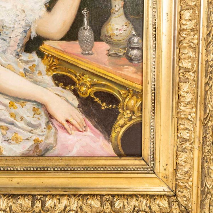 Un dipinto di Carlos Alonso Perez, olio su tavola, inizi del XX secolo