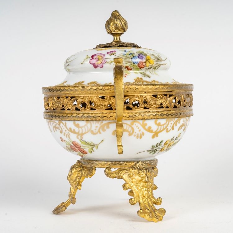 A Porcelain and Gilt Bronze Incense Burner, Early 20th Century