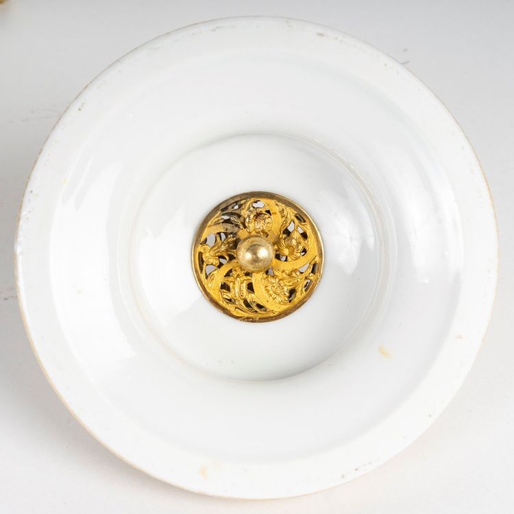 A Porcelain and Gilt Bronze Incense Burner, Early 20th Century