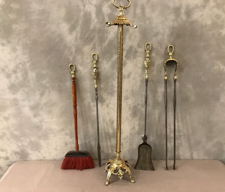 Beautiful 19th century iron and bronze mantelpiece in the Louis XVI style