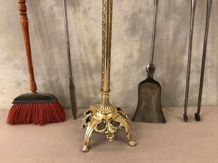 Beautiful 19th century iron and bronze mantelpiece in the Louis XVI style