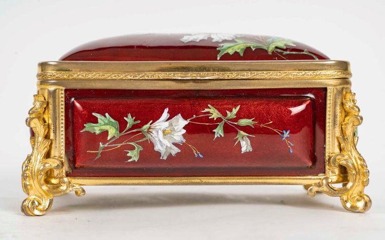 An Art Nouveau Enamel Jewelry Box