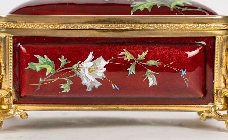 An Art Nouveau Enamel Jewelry Box