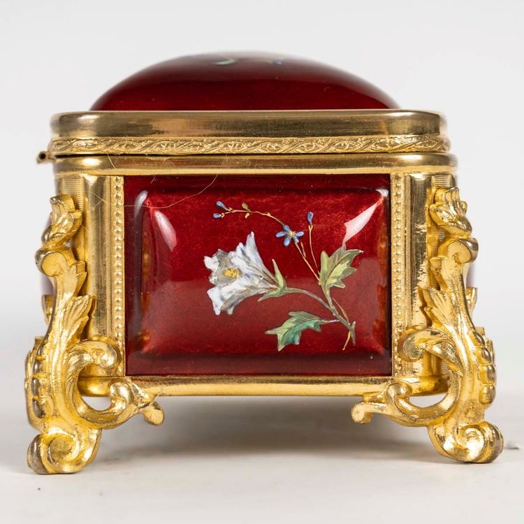 An Art Nouveau Enamel Jewelry Box